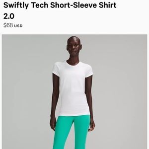 White lululemon short sleeve shirt